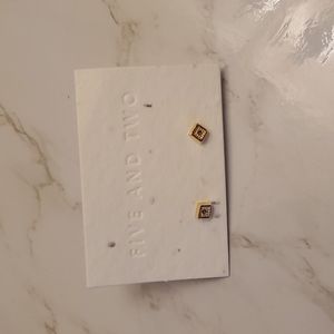 Five and Two Star Stud Earrings - Dahlia Gold Brand New